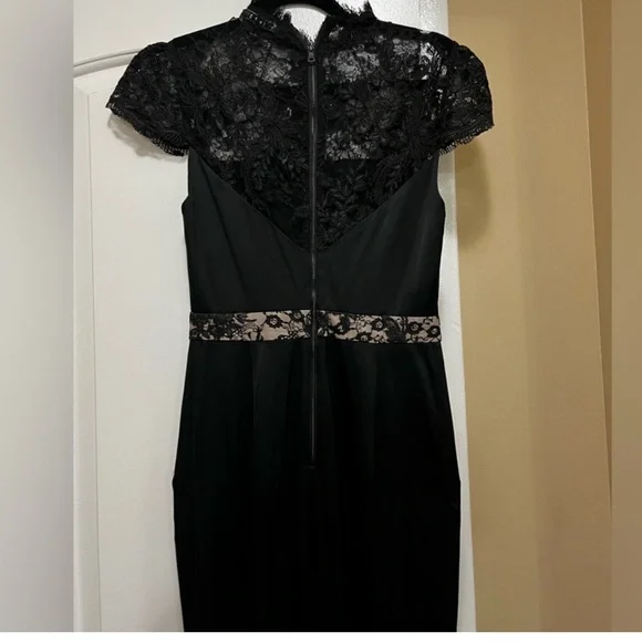 Alice + Olivia Black Satin Lace Jumpsuit - Picture 7 of 7
